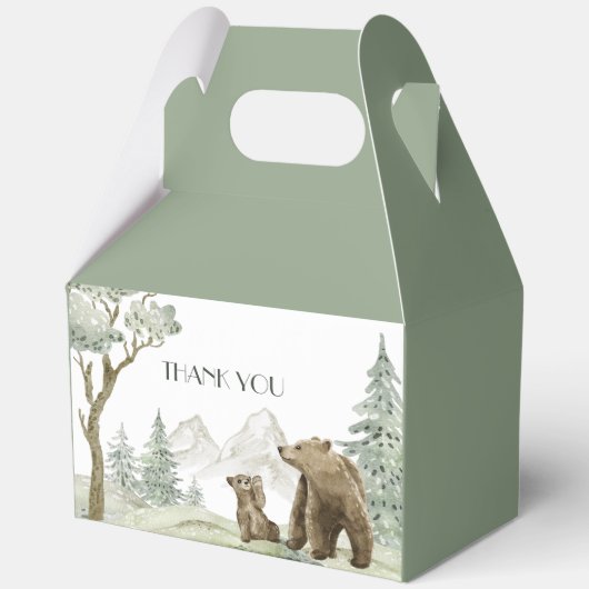 Ballotins Invitation de la forêt d'aquarelle de la mère et d (Recto)