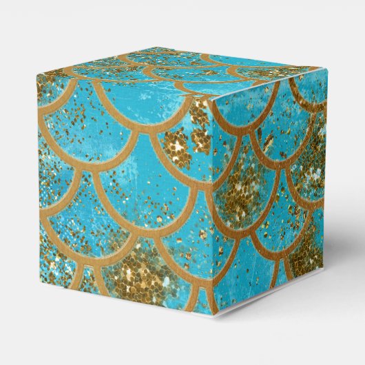 Ballotins Iridescente Turquoise Parties scintillant or Merma (Arrière)