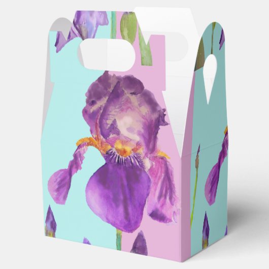 Ballotins Iris Mariage Gâteau Ballotin violet Aqua Fleurs (Ouvert)