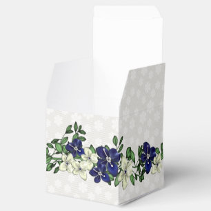 Ballotins Ivory et Blue Floral Mariage Favor boîte cadeau