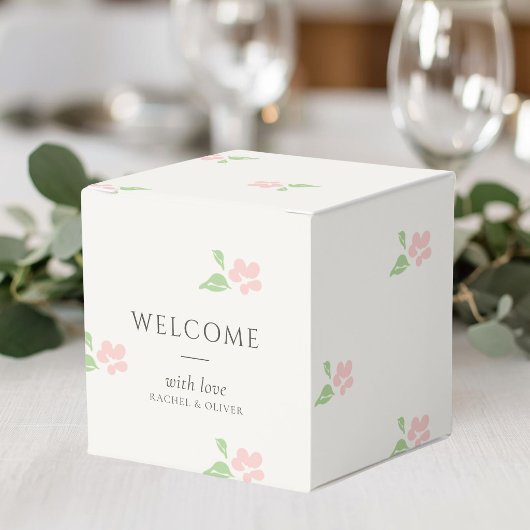 Ballotins Ivory | Petit Blush Rose Floral Initials Mariage