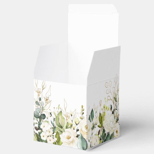 Ballotins Ivory White Roses Verdure Floral Mariage cadeau (Ouvert)