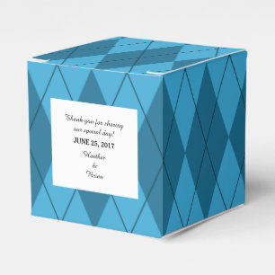 Ballotins Jacquard Bleu Mariage Faveur Boîtes