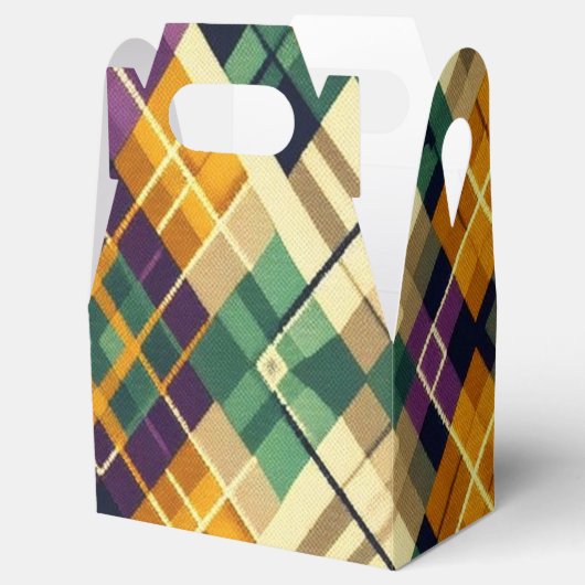 Ballotins Jacquard Mardi Gras jaune violet vert (Ouvert)