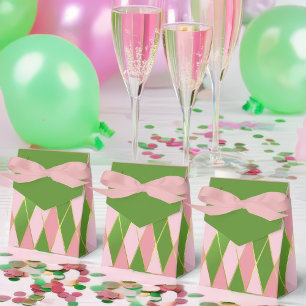 Ballotins Jacquard rose et vert personnalisable