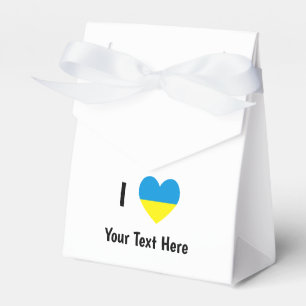 Ballotins J'aime (Cœur Drapeau Ukrainien) Texte Personnalisé