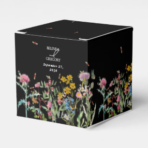 Ballotins Jardin de mariage bohème noir à l'aquarelle avec f