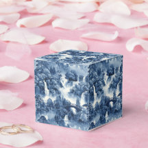 Jardin d'eau japonais en porcelaine blanche bleue