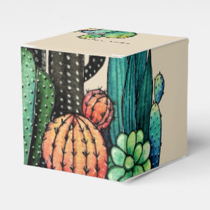 Ballotins Jardin mignon de cactus d'aquarelle dans le pot