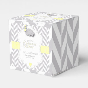 Ballotins Jaune, baby shower gris blanc d'éléphant