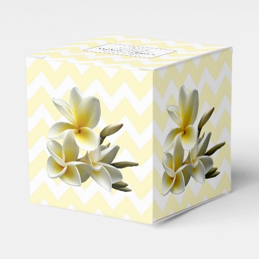 Ballotins Jaune Chevron Plumeria Ballotin de mariage personn (Verso)