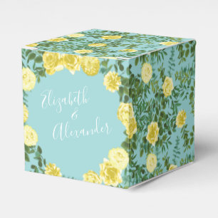 Ballotins Jaune clair et Aqua Rose Turquoise Mariage Floral