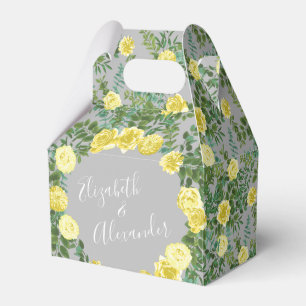 Ballotins Jaune clair et gris pivoine et Rose Mariage floral