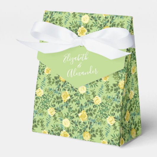 Ballotins Jaune clair et vert pâle Rose Mariage floral (Verso)