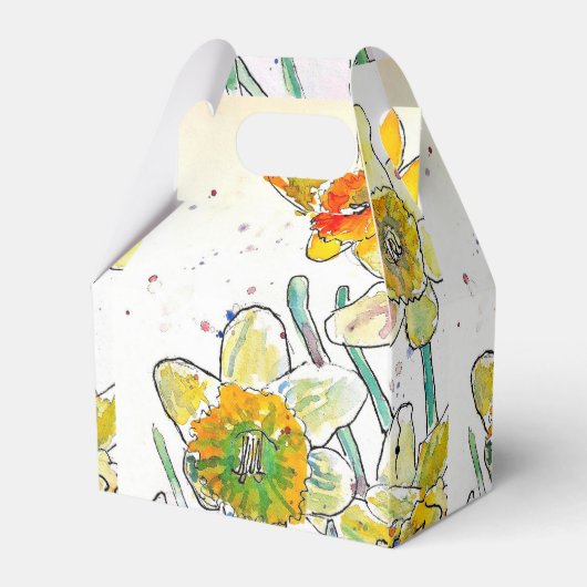 Ballotins Jaune Daffodil Daffodils fleurs Anniversaire Femme (Arrière)