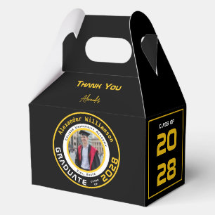 Ballotins Jaune Noir Blanc Photo de Remerciement de Diplôme