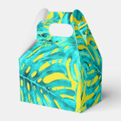 Ballotins Jaune & Turquoise Tropical Palm Feuille Mariage (Arrière)