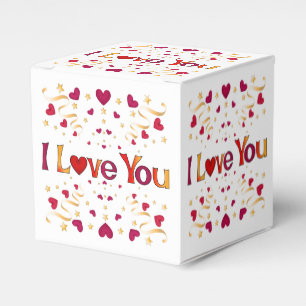 Ballotins JE T'AIME Rouge Coeur Or Ruban Vintage Valentine