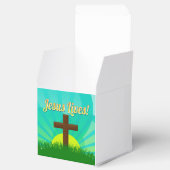 Ballotins Jésus vit en bleu/Brown Croix de Pâques chrétienne (Ouvert)