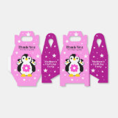 Ballotins Joli Anniversaire Pingouins Fleurs Roses (Déplié)