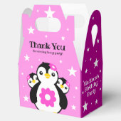 Ballotins Joli Anniversaire Pingouins Fleurs Roses (Ouvert)