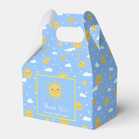 Ballotins Joli Baby shower de ciel bleu Soleil Jaune (Verso)