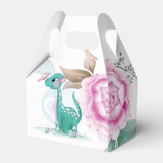 Ballotins Joli Baby shower de papillon Dinosaure rose Turquo (Verso)