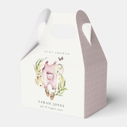 Ballotins Joli Baby shower Feuilleté Rose Foliage Fille Vête (Verso)