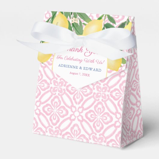 Ballotins Joli Baby shower Fille Citrons Rose Et Blanc (Verso)