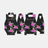 Ballotins Joli Ballotin Fleurs Noir Et Rose Invité (Déplié)