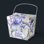Ballotins Joli bleu Iris Floral Anniversaire Ballotin de gât<br><div class="desc">Joli Blue Iris Floral fleurs Mariage / Anniversaire Ballotins de gâteaux,  avec nom entièrement personnalisable. Conçu à partir d'une de mes aquarelles.</div>