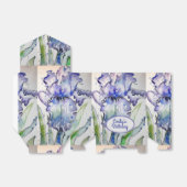 Ballotins Joli bleu Iris Floral Anniversaire Ballotin de gât (Déplié)