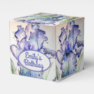 Ballotins Joli bleu Iris Floral Anniversaire Ballotin de gât
