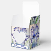 Ballotins Joli bleu Iris Floral Anniversaire Ballotin de gât (Ouvert)
