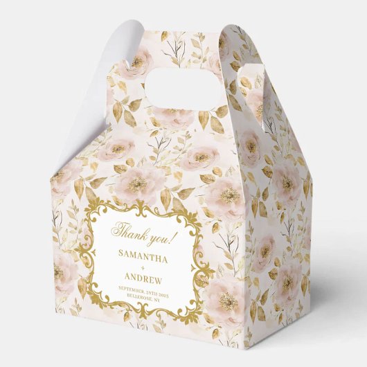 Ballotins Joli Blush Gold Wedding boîte de préférence avec é