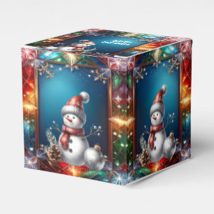 Ballotins Joli bonhomme de neige dans un cadre de verre tein