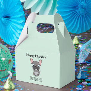 Ballotins Joli chien pug gris joyeux anniversaire nom person