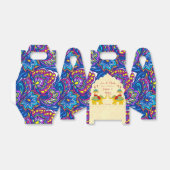 Ballotins Joli joli éléphant mariage indien jaune bleu (Déplié)