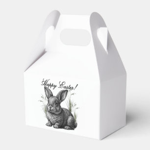 Ballotins Joli lapin gris parmi l'herbe Joyeuses Pâques