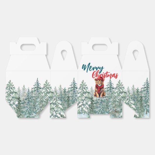 Ballotins Joli lion Père Noël zoo sauvage Joyeux Noël (Déplié)