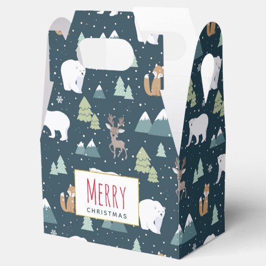 Ballotins Joli Noël Animaux d'hiver Motif rustique (Ouvert)