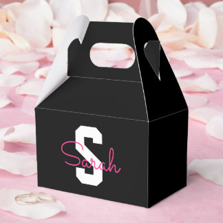 Ballotins Joli nom et monogramme | Noir blanc et rose