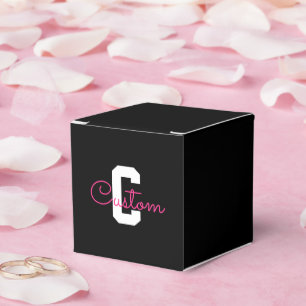 Ballotins Joli nom et monogramme Noir blanc et rose