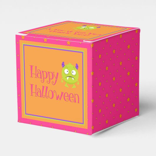 Ballotins Joli Petit Monstre Orange Rose Enfants Halloween (Verso)