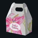 Ballotins Joli rose Lily Mariage Ballotin de gâteau<br><div class="desc">Joli rose Lily Floral fleurs Mariage Ballotins de gâteau,  avec nom entièrement personnalisable. Conçu à partir d'une de mes aquarelles.</div>