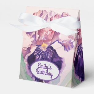 Ballotins Joli violet Iris Floral Ballotin de gâteau d'anniv