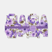 Ballotins Jolie boîte de préférence Florale violette et blan (Déplié)