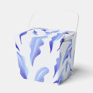 Ballotins jolies fleurs blanches et bleues à feuilles simple