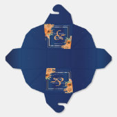 Ballotins Jolies fleurs orange sur bleu marine (Déplié)