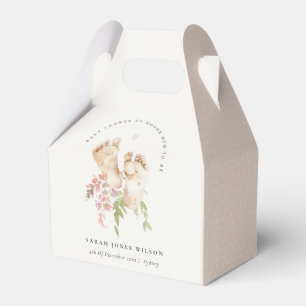 Ballotins Jolis Pieds de Bébé Fleur Rose Blush Shower de Béb
